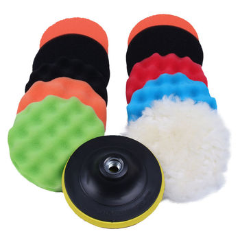 TOP!-11 Pcs 5" Waves Buffer Polishing Pad Set For Car Polisher